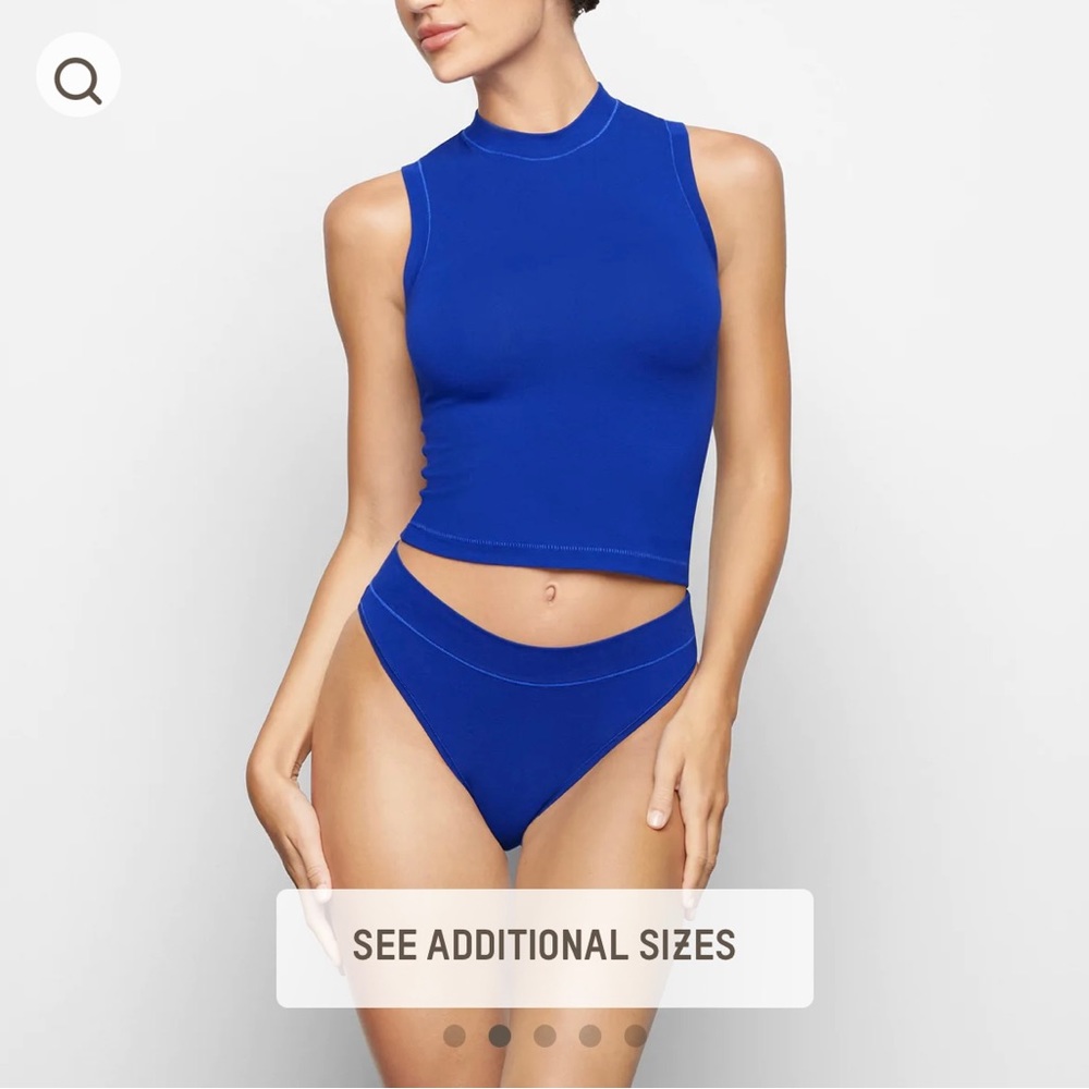 SKIMS COTTON JERSEY MOCK NECK TANK